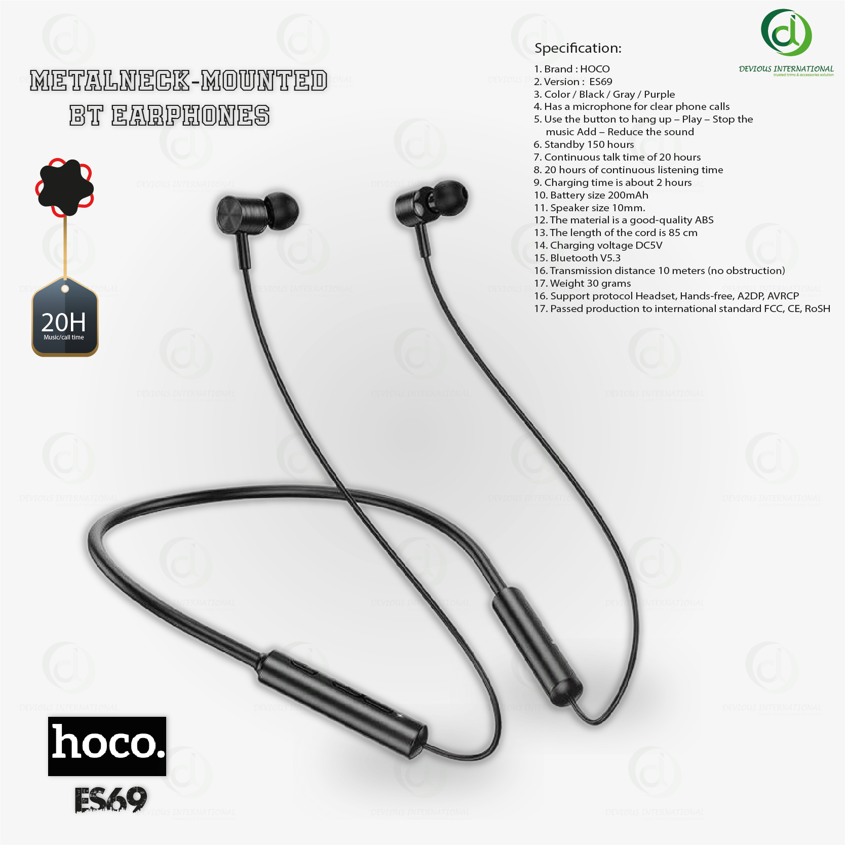 Hoco Neckband ES69