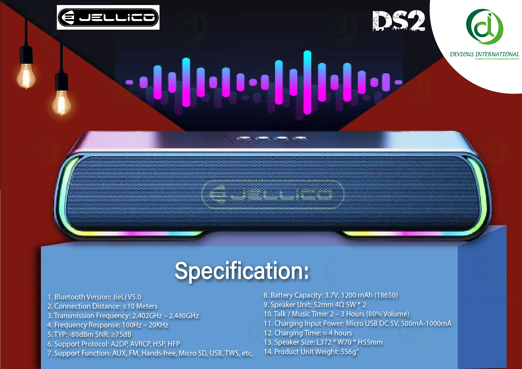 Jellico DS2 Bluetooth Speaker